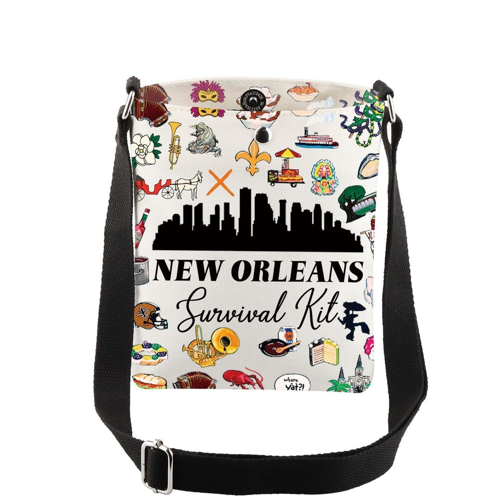 New Orleans Gifts New Orleans Travel Crossbody Bag New Orleans Survival Bag XD